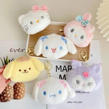 Meyra Accessories Sanrio Kuromi Melody Cinnamarol Pompopurin Karikatür Cüzdanlı Peluş Anahtarlık 1 Adet