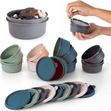 Ulu Pazarlama 4'lü Yuvarlak Mini Saklama Kabı Seti, Sızdırmaz Kapaklı