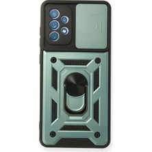 Ulu Pazarlama Samsung Galaxy A32 Kılıf Pars Lens Yüzüklü Silikon - Yeşil