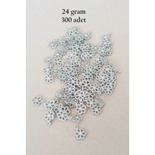 Royaleks Group Oya Abiye Bileklik Kolye Pleksi Metalik Plastik Pul Gümüş Renk 24 Gram 300 Adet - BNC588