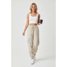 Kont Kadın Puntolu Kargo Pantolon