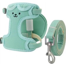 Zurafa Shop Turkuaz Renk Ayıcık Çanta Detaylı Figürlü Bel Göğüs Ayarlanabilir Kedi/köpek Tasma