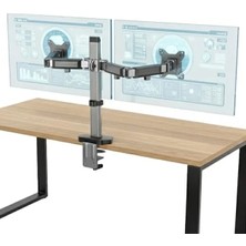 Ulu Pazarlama Ikili Ergonomik Monitör Kolu - 17"-32" Monitörler Için, 360° Dönebilir