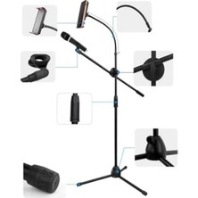 Ulu Pazarlama Telefon ve Tablet Tutuculu Mikrofon Standı