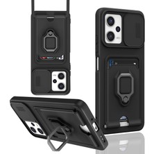 Ulu Pazarlama Xiaomi Poco X5 5g Kılıf Zuma Kartvizitli Yüzüklü Silikon - Siyah