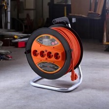 Ulu Pazarlama 20 Metre Makaralı Uzatma Kablosu 3x2.5mm, 4 Prizli
