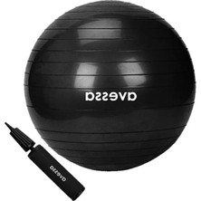 Ulu Pazarlama Pilates Topu 55 Cm, Siyah, Pompalı