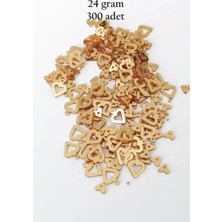 Royaleks Group Oya Abiye Bileklik Kolye Pleksi Metalik Plastik Pul Altın Renk 24 Gram 300 Adet - BNC548