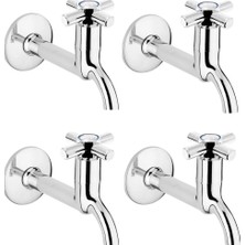 Gültekin 4lü Artı Aç Kapa 4 Kollu Krom Çevirveli Musluk Duvardan Tek Girişli