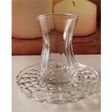 Royaleks Group Alin Adela 6'lı Cam Çay Tabağı Çay Tabak Altlığı ROYALEKS-RYG8030