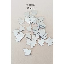 Royaleks Group Oya Abiye Bileklik Kolye Pleksi Metalik Plastik Pul Gümüş Renk 8 Gram 30 Adet - BNC532