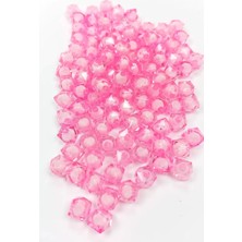 Royaleks Group Küp Boncuk Içten Boncuklu Bileklik Çanta Boncuğu 10 mm 50 gr Pembe - BNC459