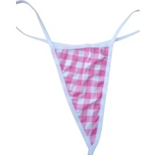 Anastasia Underwear Kadın String Tanga Külot - Büyük Kare Desen Pembe (ANS108)
