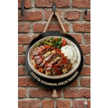 Mayeka Iskender Kebap Temalı Dönerciler Kebapçılar Restoranlar Için Ahşap Duvar Kapı Dekoratif Süs Tablo