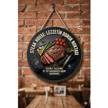 Mayeka Steak Temalı Et Restoranları Steakçiler Restoranlar Için Ahşap Duvar Kapı Dekoratif Süs Tablo