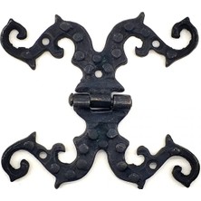 Freedom Storee Antika Tarz Dekoratif Pirinç Süslü Menteşe - 100X90 Mm, Oksit