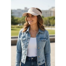 Eleven Markets Unisex Uv Koruyucu Vizör Kasket Siperlik Tenis Gabardin Şapka Bej