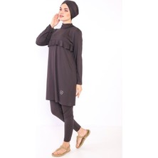 Arabul Gri Uzunkol Tesettür Mayo
