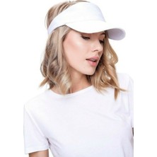 Eleven Markets Unisex Uv Koruyucu Vizör Kasket Siperlik Tenis Gabardin Şapka Beyaz