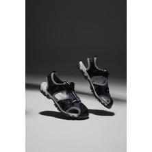 Tonny Black Çocuk Unisex Siyah Kamuflaj Çoçuk Cırtlı Rahat Kalıp Sandalet