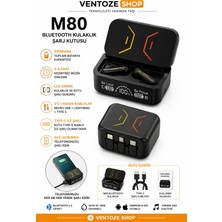 Ventoze Powerbank Özellikli Bluetooth 5.3 Kulaklık 2000MAH LED Ekranlı Kablosuz Kulaklık M80 Siyah Tek Ebat Var Stereo Tamir Edilebilir, Satıcı ile Iletişime Geçiniz. Var Var 2