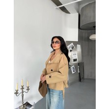 Dik Yaka Içi Astarlı Belden Bağlamalı Trençkot