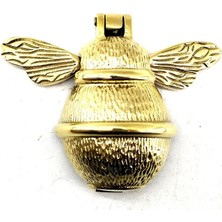 Freedom Storee Antika Tarz Dekoratif Pirinç Arı Kapı Tokmağı, Taktak - KÜÇÜK,123X150MM, Sarı