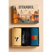 Katia & Bony Özel İstanbul Koleksiyonu Kutulu 3'lü Şehir İkonları Unisex Çorap Seti