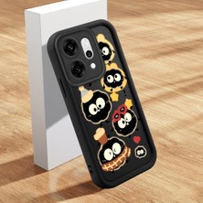 HONTINGA Oppo Reno 14 Pro 5g ile Uyumlu Kılıfı Düşüme Önleyici Basitlik Anti Düşme Kamera Korumali Şirin Kedi Karikatür Siyah Desen Yumuşak Silikon Telefon Kılıfı Kadın ve Erkek Için Uygundur K2-0056