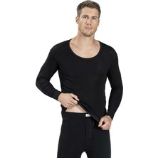 Jiber Erkek Termal İçlik Üst Siyah XL Esnek Kumaş ve Nefes Alabilir Özelliklerle