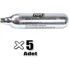 Asg 12 gr CO2 Tüp 5 Adet Tek Kullanımlık Basınçlı Materyal ile Güvenli Kullanım