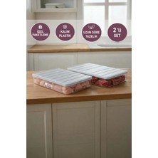 Selka Home 2 Adet 2,25 Lt. Nora Organizer Buzdolabı Buzluk Düzenleyici Saklama Kabı