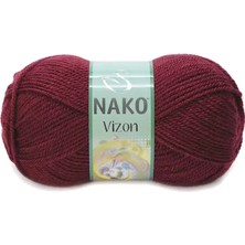 Royaleks Group 1 Adet Vizon Premium Akrilik El Örgü Ipi Yünü Renk NO:999 Bordo