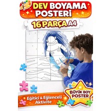 Organik Yolda Dev Boyama Posteri Uzay Temalı 16 Parça A4 🚀 Çocuk Eğitici Aktivite Boyama Seti Büyük Boy Poster