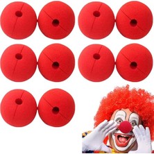 Freedom Storee Kırmızı Renk Sünger Palyaço Burnu Takma Burun 10 Adet