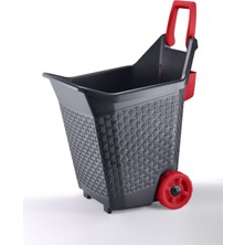 PremiumPort Çok Amaçlı Plastik Bahçe Arabası, Hafif ve Dayıklı, 76 Lt Antrasit