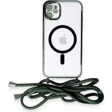Freedom Storee Apple Iphone 11 Kılıf Divo Lazer Askılı Magsafe Kapak - Koyu Yeşil