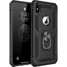 Freedom Storee Apple Iphone Xs Max Kılıf Sofya Yüzüklü Silikon Kapak - Siyah