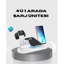 Midas Toptan Home 4’lü Apple Kablosuz Şarj Standı iPhone Watch ve Airpods Çoklu Şarjlı