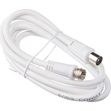 Tek-İş F>75 Ohm Erkek Ara Kablo 5 mt Beyaz TOS Bağlantı Tipi ile Dayanıklı Tasarım