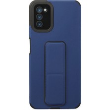 Freedom Storee Samsung Galaxy A03S Kılıf Mega Standlı Silikon - Mavi
