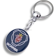 MOZOKO Yüksek Kaliteli Scania Logolu Damla Baskılı Şık Hediyelik Araç Anahtarlığı