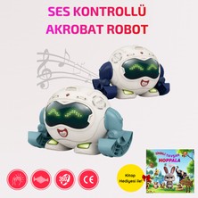 Ses Kontrollü Akrobat Robot Oyuncak | Işıklı Müzikli 360° Dönen, Interaktif Çocuk Robotu