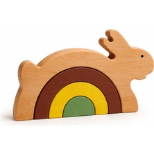 Madwoodtoys Doğal Organik Ahşap Montessori Oyuncak Tavşan -  Bebek Çocuk Odası Dekor Hediye Fotoğraf Çekim