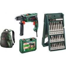 Bosch Darbeli Matkap Seti 570 W + Vidalama Ucu ve Sırt Çantası