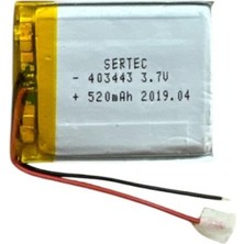 403443 3.7V 520 Mah Li-Polymer Pil DEVRELI/1.5A