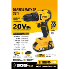 PremiumPort 60 Nm Torklu 20V 2A 2 Akülü Darbeli Vidalama Matkap Seti