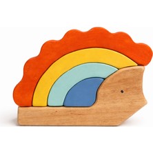 Doğal Organik Ahşap Montessori Oyuncak Kirpi Çocuk Odası Dekor Hediye Fotoğraf Çekim