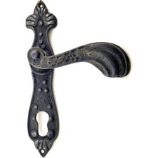 Antika Tarz Dekoratif Pirinç Mevlana Yale Kapı Kolu - 228X48 Mm, Oksit