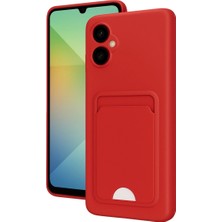 Freedom Storee Samsung Galaxy A06 Kılıf Kelvin Kartvizitli Silikon - Kırmızı